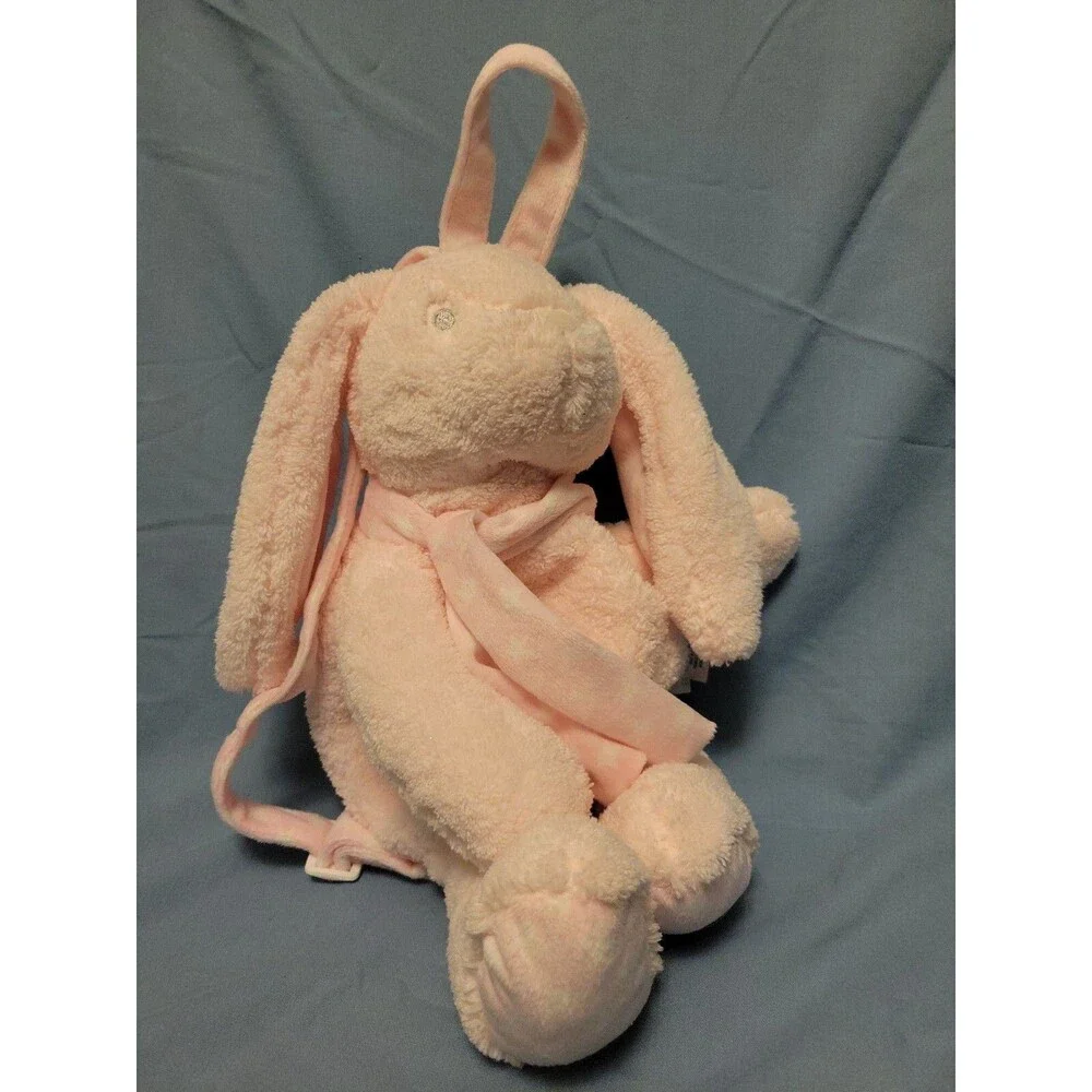 PJ Pal Pink Bunny Plush Toddler Zippered Storage Backpack - Stephan Baby